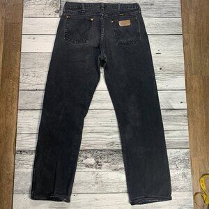 Wrangler Vintage Cowboy Cut Black Slim Fit Bootcut Jeans Denim USA